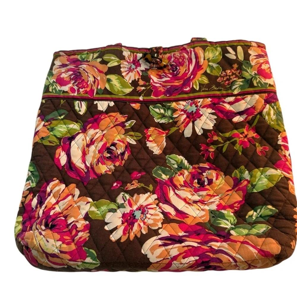 Vera Bradley Floral Tote - Brown and Pink